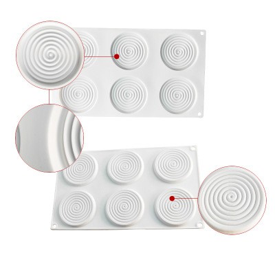 Khuôn silicone làm bánh hình tròn 3D 2/6/15 ngăn