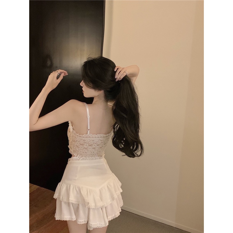 Áo Bra Ren hoạ tiết hoa nhí Tiểu Thư, Áo 2 Dây nữ bo chun siêu Đẹp A2D01 [95's House]