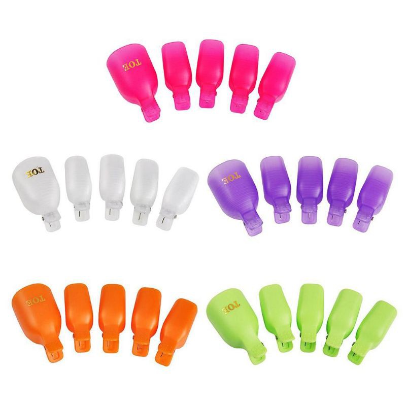 Kẹp ủ tháo gel móng chân - Bộ 5 kẹp nhựa bền chắc chuyên dụng cho dân làm móng