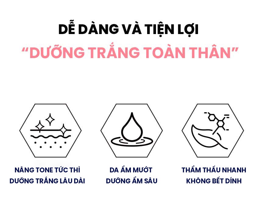 Mô tả Kem Body Dưỡng Trắng Da Chống Nắng Nâng Tone Tức Thì WHISIS Premium Collagen Whitening Body Lotion 200ml SPF50+ PA++++ - 2