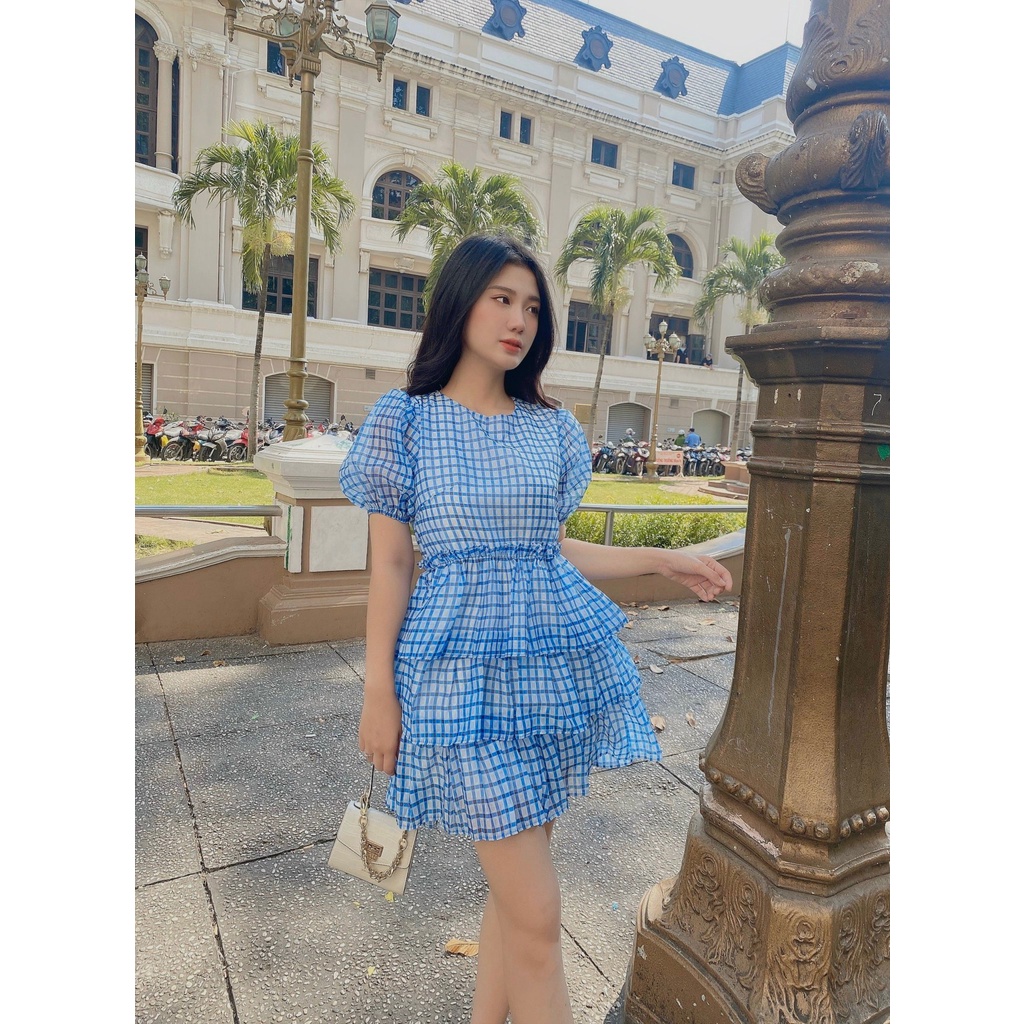 ĐẦM XANH NHÚN BÈO TẦNG TAY PHỒNG XINH XẮN - MOSA DRESS