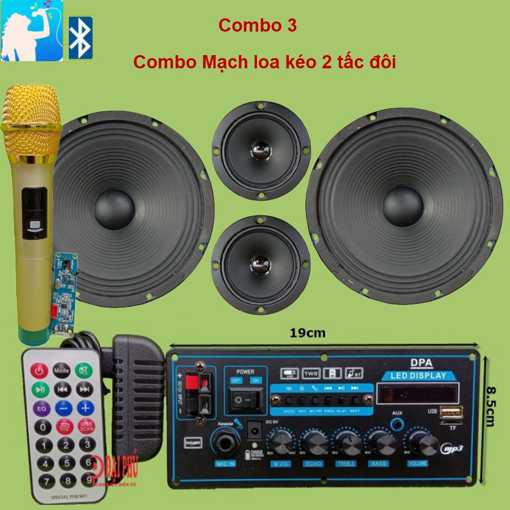 Combo mạch loa kéo 2 tấc đôi pin 7V4 | Shopee Việt Nam