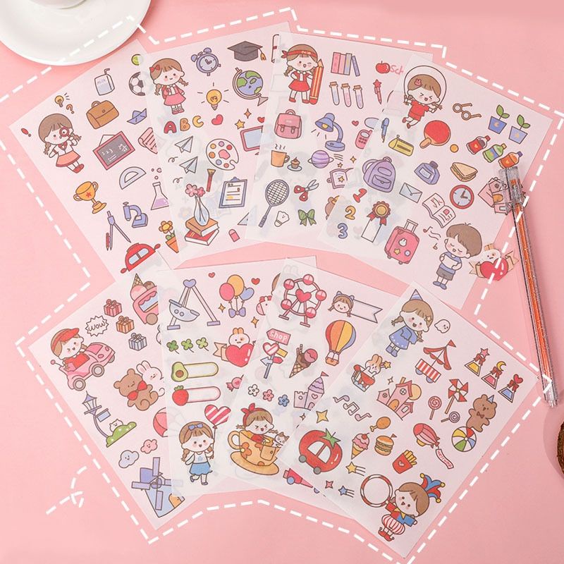 Set 4 tấm sticker nhãn dán cute xinh xắn | Shopee Việt Nam