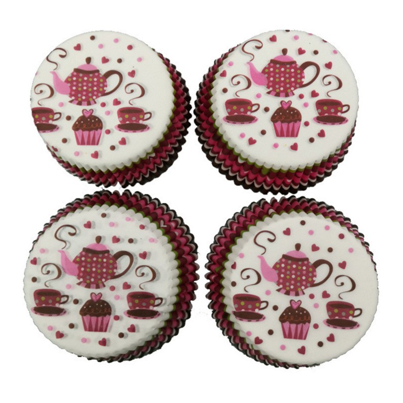 Bộ 100 cốc giấy làm bánh cupcake cao cấp tiện lợi