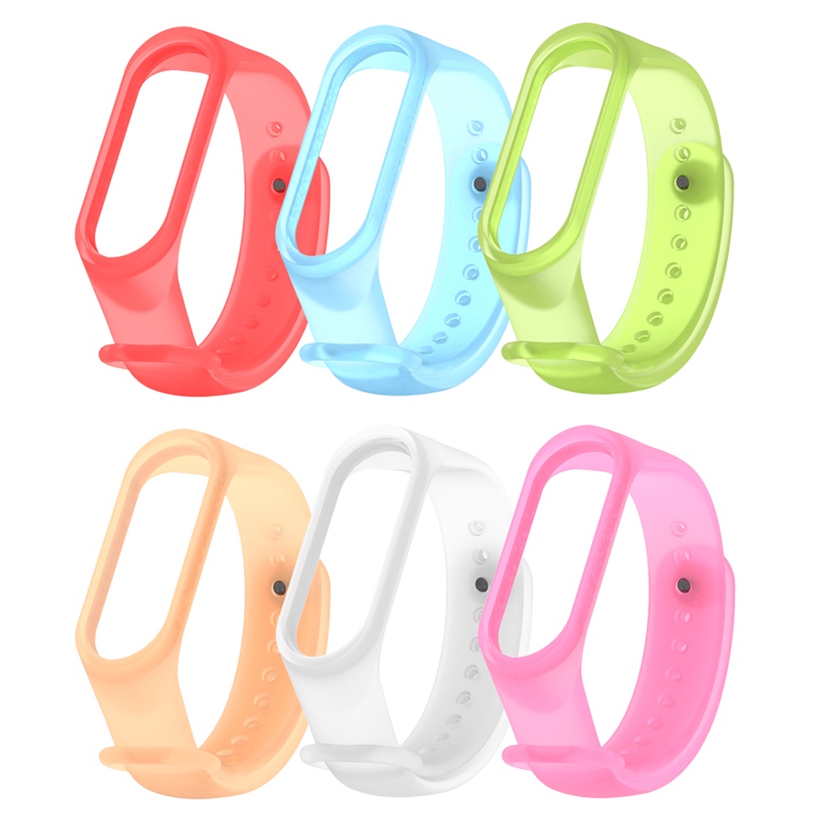 Dây Đeo Thay Thế Bằng Silicone Trong Suốt Nhiều Màu Cho Xiaomi Mi Band 5 6 7 Miband 4 Mi Band 4 3 Xiaomi Mi 4