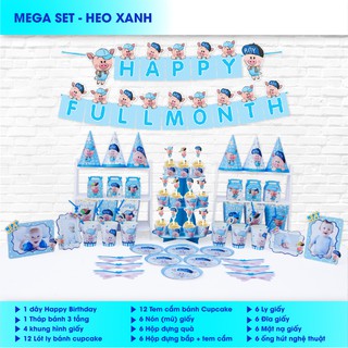 Set trang trí đầy tháng con HEO ( HAPPYFULLMONTH)