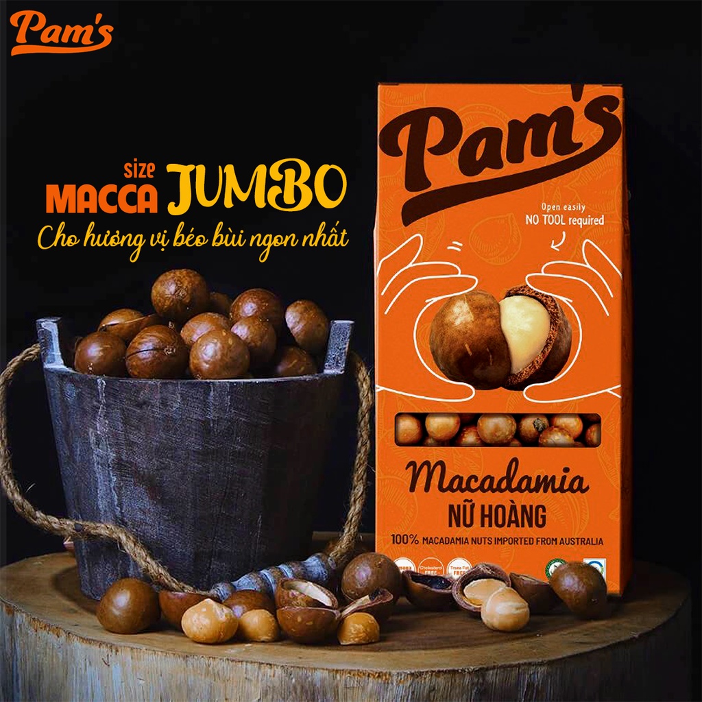 Hạt Macca Cao Cấp Size Jumbo Pams 250g/hộp, Macca Úc Tách Tay Đơn Giản