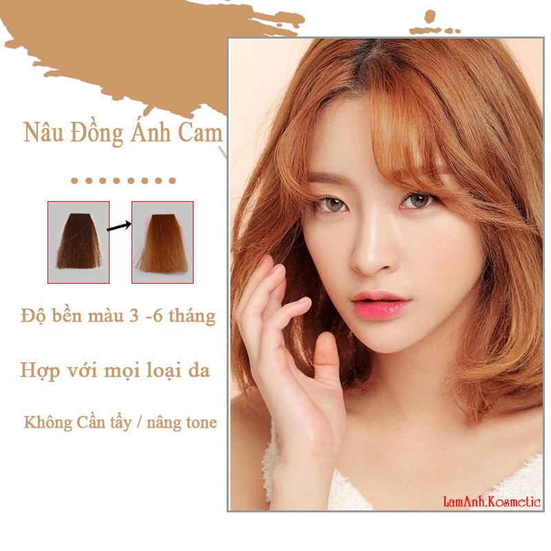 Thuốc nhuộm tóc NÂU ĐỒNG ÁNH CAM  100ML màu nhuộm lên màu chuẩn tone
