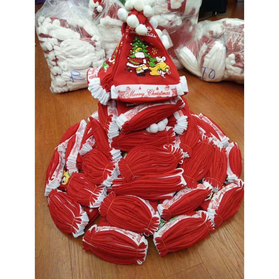 5 Mũ ông già Noel chất nỉ - cỡ lớn