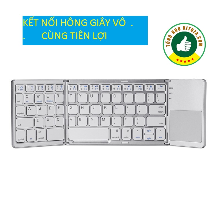 Bàn phím không dây gấp 3 rút gọn Bluetooth điện thoại-ipad-laptop cao cấp-bảo hành 12 tháng