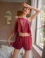 SX313 – Set bộ đồ ngủ 2 dây mặc nhà nữ chất lụa phối ren phong cách sexy gợi cảm KELLY