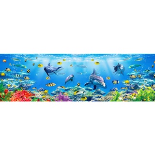 Tranh 3D Dán Tường Đại Dương, tranh cá dán bể bơi, phòng bé, khu vui chơi