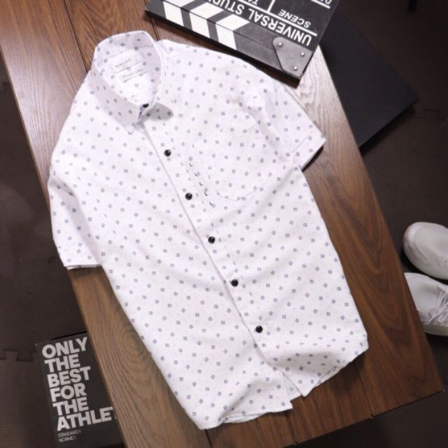 Áo Sơ Mi Nam Chấm Bi Ngắn Tay Có Túi | Shopee Việt Nam