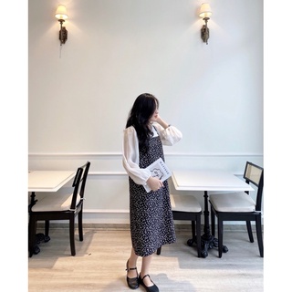 Váy Yếm nữ nhung hoa dáng suông Ma Vie (không kèm áo)