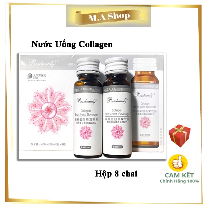 Collagen Yến, Nước Uống Trắng Da Rose Beauty Collagen Bird's Nest Beverage Hộp 8 Chai giá tốt