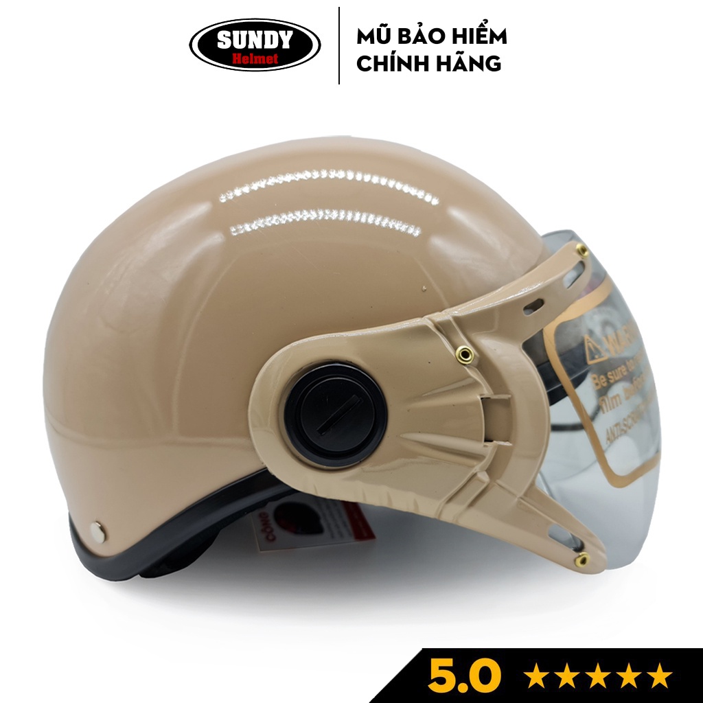 Ảnh Nón bảo hiểm nửa đầu SUNDY HP-01K có kính an toàn, nhiều màu thời trang, cá tính, Freesize (vòng đầu 55-59cm) 1