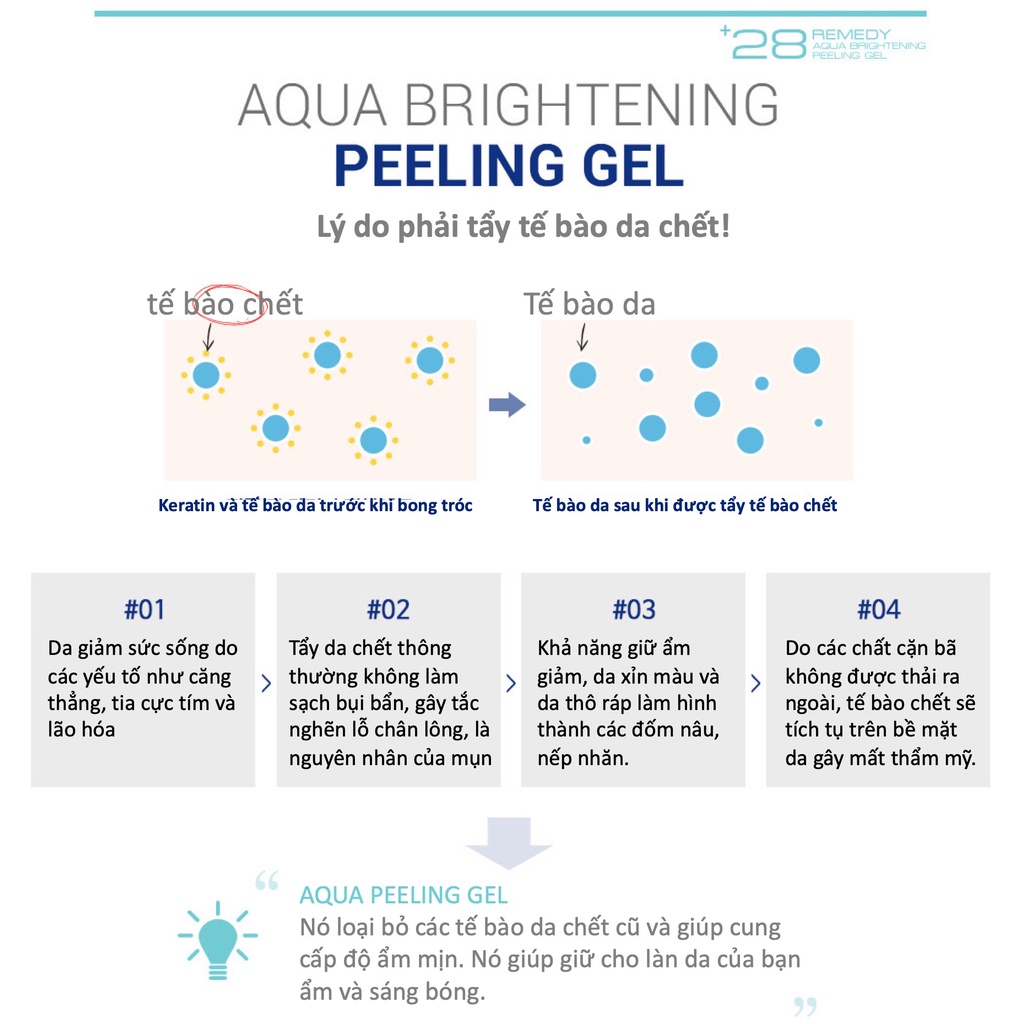 Combo 2 Chai Gel Tẩy Tế Bào Chết NoTS 28Remedy Aqua Brightening Peeling Gel 100ml Double Set
