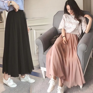 Mùa Xuân Mùa Hè Voan Hai Lớp Lớn Xoay Váy Kích Thước Lớn Cao Cấp Phong Cách Dân Tộc Sinh Viên Váy Dài