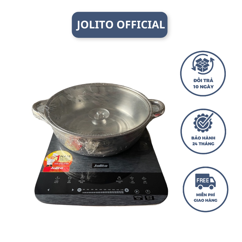Bếp từ cảm ứng JOLITO JP-BT01 màu ghi xám công suất 2100W mặt kính, tiện lợi, chế độ tự ngắt khi quá nhiệt