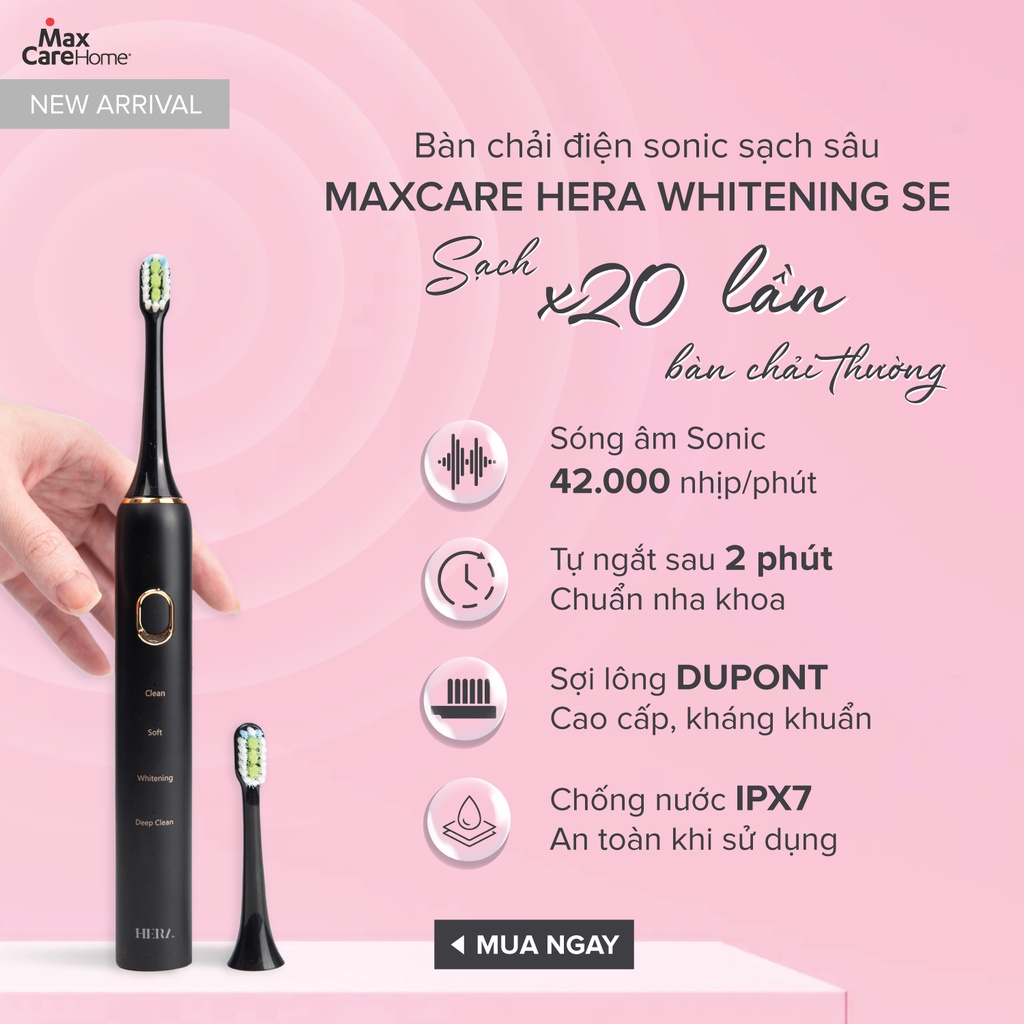 Ảnh Máy tăm nước cầm tay H2ofloss HF9P + Bàn chải điện sóng siêu âm Maxcare Hera Whitening SE 1