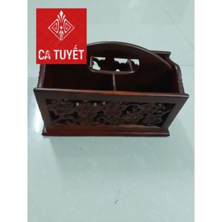 Hộp đựng bút, điều khiển bằng gỗ để bàn làm việc