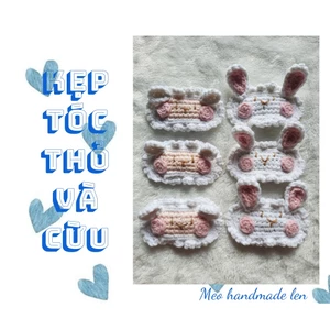 Kẹp tóc thỏ và cừu - Handmade len - Amigurumi