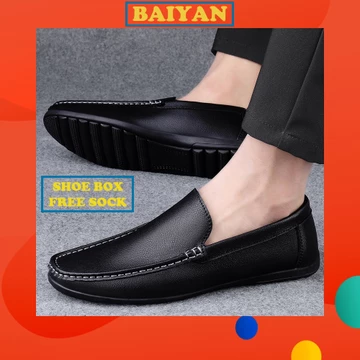 Giày lười nam cỡ lớn 38-47 Giày công sở Giày công sở Da mềm chống trượt Giày nam Giày đế bằng thông thường Giày Doug Boat Da bò Giày lái xe Slip On Nam Loafers