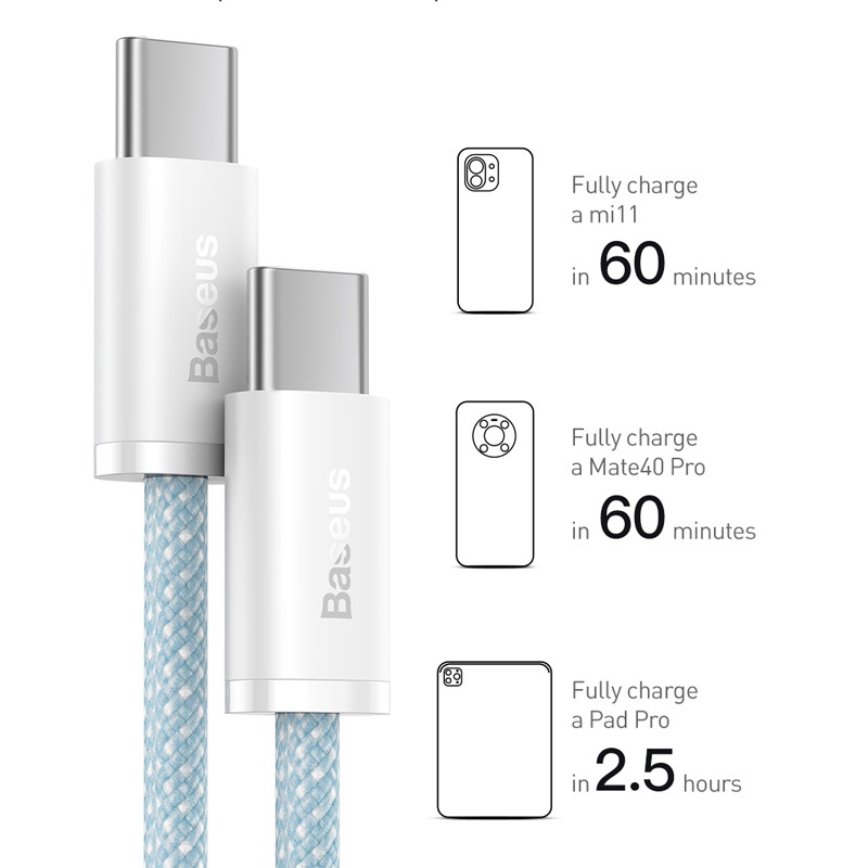 Ảnh Dây cáp sạc nhanh PD Baseus 100W từ Type-C sang Type-C tiện dụng cho iP15 Mac Pro iPad Xiaomi Samsung S23 4