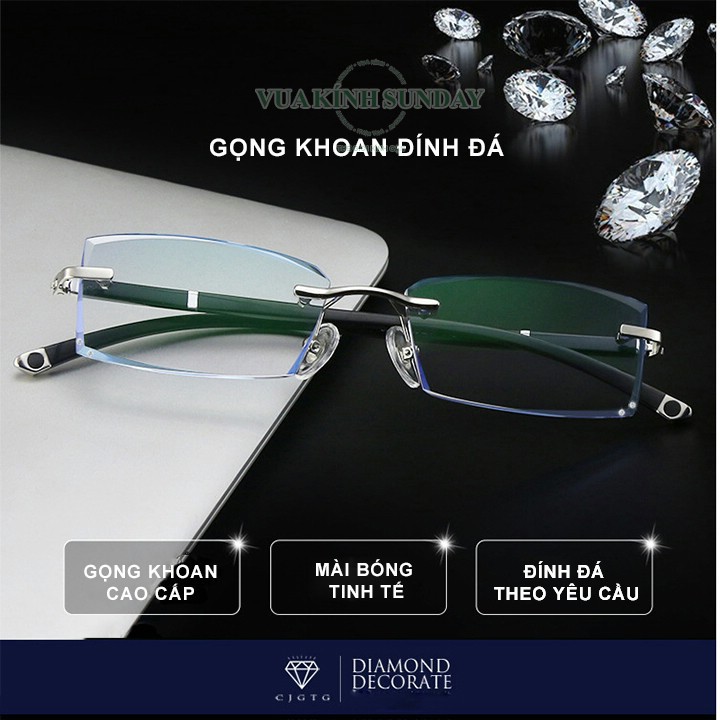 Gọng kính cận không viền càng chữ thập V40