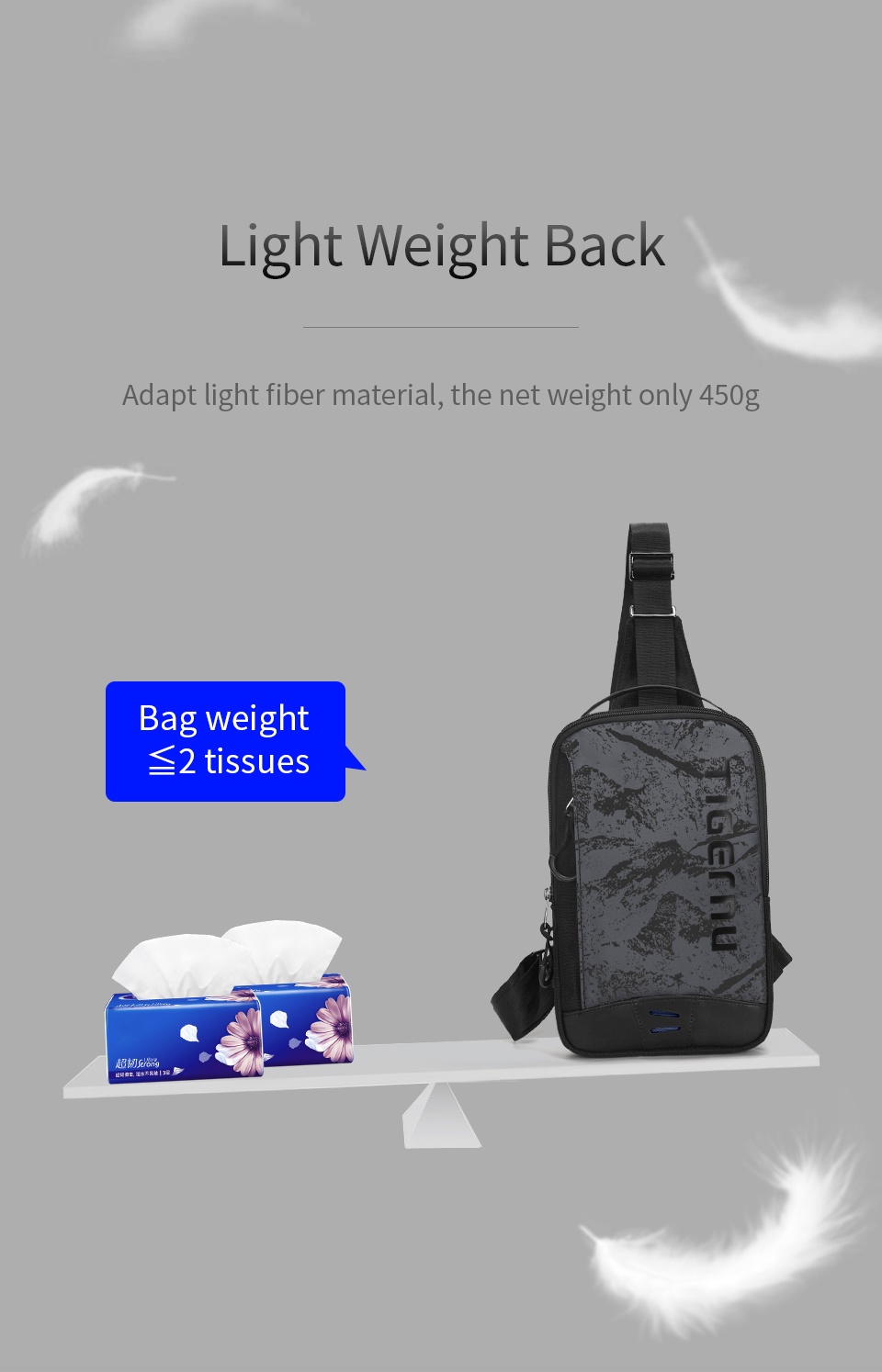 Mô tả 【Local Delivery】Tigernu 8189 Túi Đeo Chéo Ngực Trọng Lượng Nhẹ Chống Thấm Nước Thời Trang Cho Nam - 6