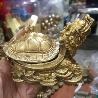 Long Quy Rùa nắp mai mở bằng đồng vật phẩm phong thuỷ