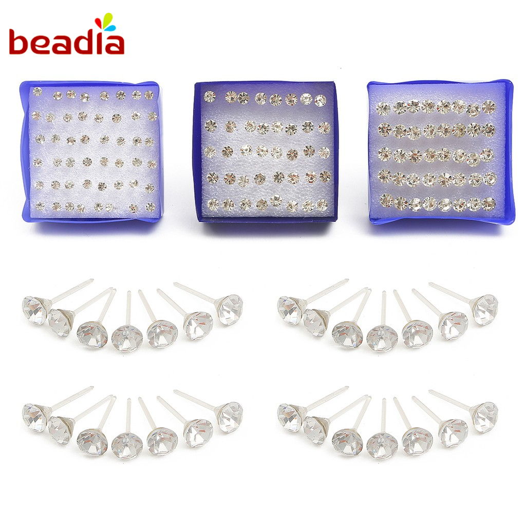 Beadia mùa hè Bộ 20 Đôi Khuyên Tai Nhựa Thời Trang Hàn Quốc Nhiều Màu Sắc（có kèm tặng nút nhựa）