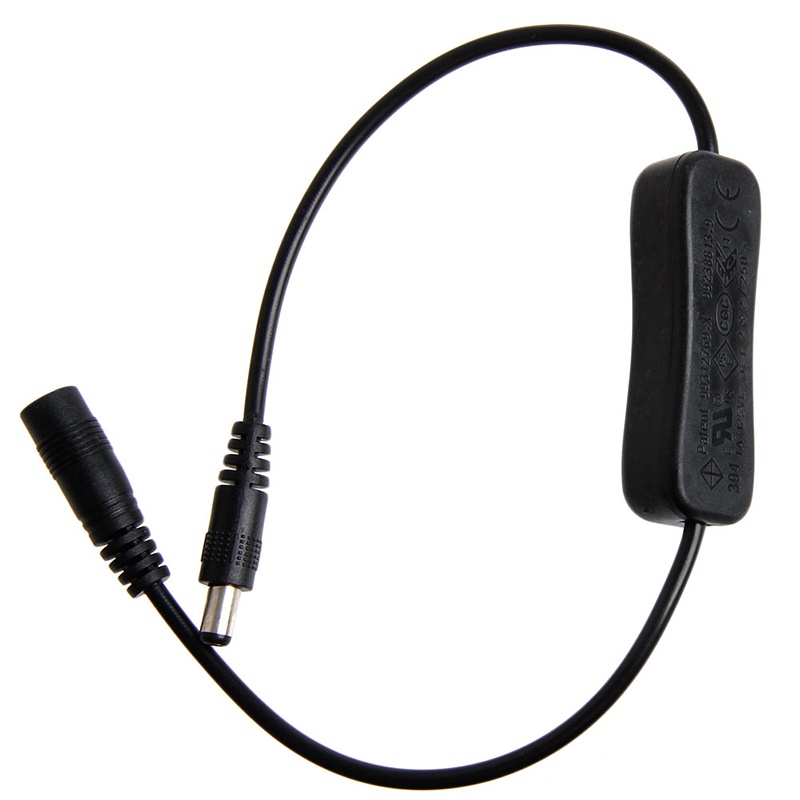 Ppy DC5 5x2 1mm Cáp cắm nam sang nữ Dây mở rộng màu đen có công tắc