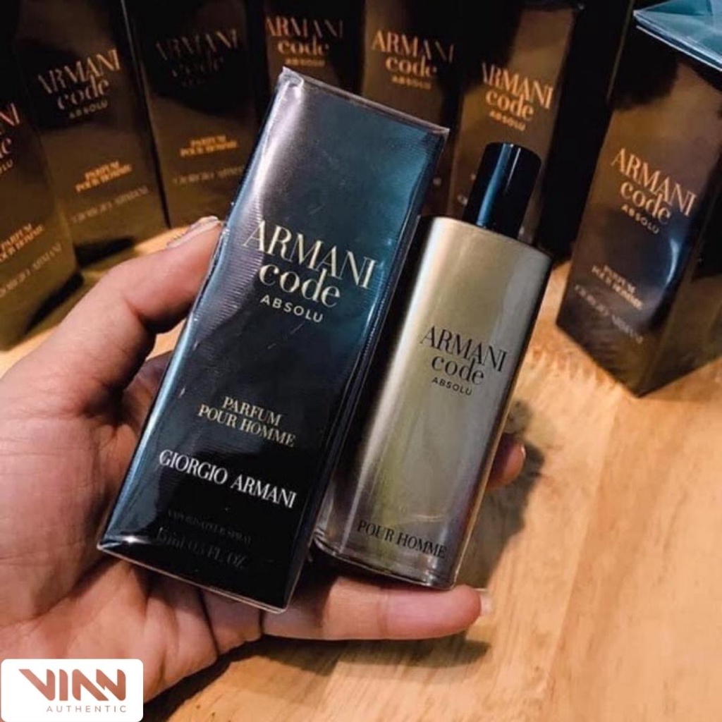N c hoa nam Armani Code Absolu Parfum Pour Homme 15ml Shopee Vi t Nam