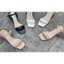 Giày sandal nữ 3 phân, dép quai ngang mũi vuông phối quai hậu mảnh chất liệu xi mờ kiểu dáng học sinh _SD02SD