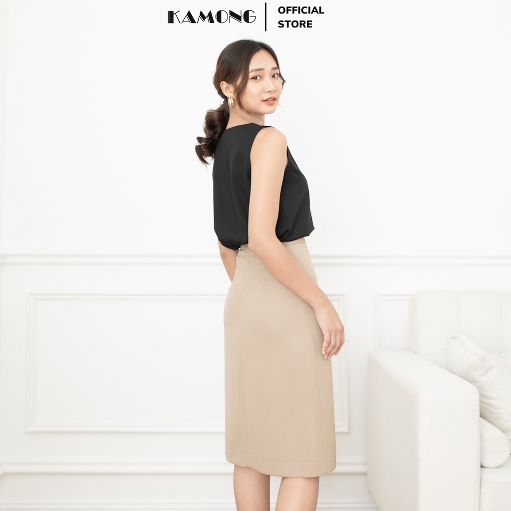 Ảnh Áo kiểu nữ sát nách cổ tim KAMONG A140 1