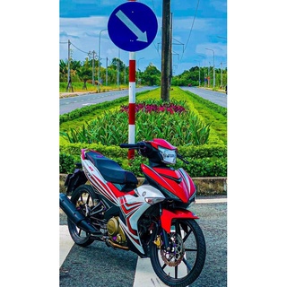 Tem Exciter 150 yamaha trắng đỏ - Độ dán team trùm decal xe máy - Team trùm ex decal rẻ đẹp và chất trắng đỏ  trắng