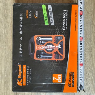 Bộ cờ lê vòng miệng tự động đảo chiều hãng Kapusi K-7732 7 chi tiết