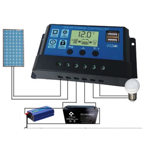 Ảnh 5 – sạc pin năng lượng mặt trời - 30a bộ điều khiển sạc năng lượng mặt trời 12 24V tự nhận bình