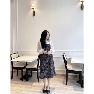 Váy Yếm nữ nhung hoa dáng suông Ma Vie (không kèm áo)