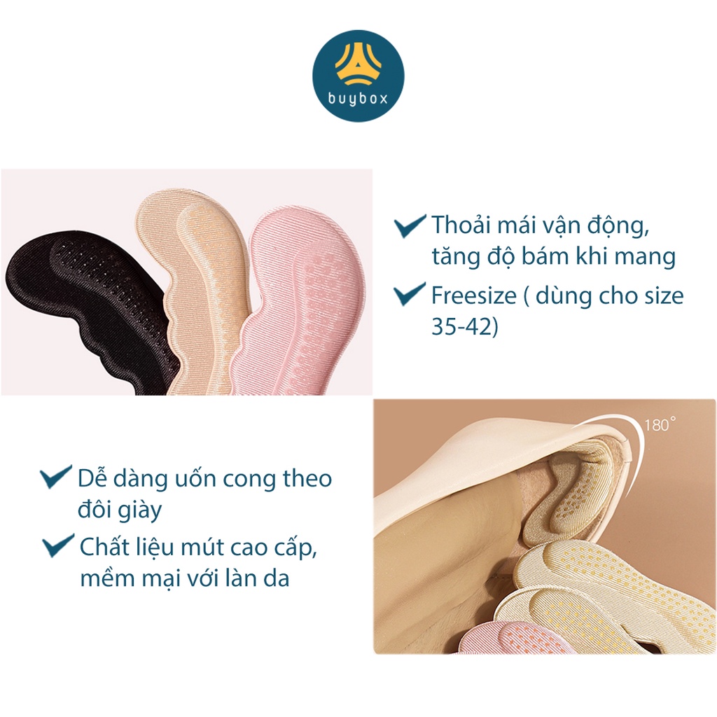 Mô tả Lót gót giày có hạt silicone tăng độ bám, chống trầy, bảo vệ gót sau, giảm size - buybox - BBPK223 - 4