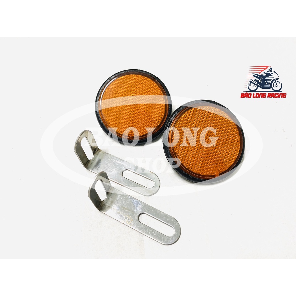 Mắt Mèo Phản Quang+ pass Inox Gắn Các loại Xe Máy (pass cong Sau )