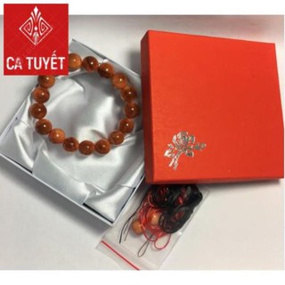 Vòng đeo tay huyết long 10ly 17 hạt dành cho tay nhỏ - Kèm hộp đỏ và hạt, dây dự phòng