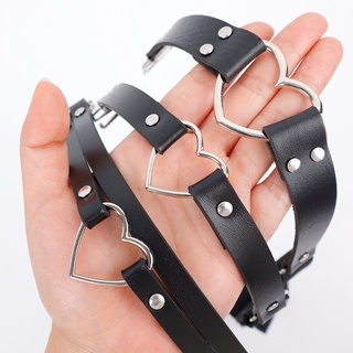 Vòng Đeo Chân / Dây Nịt Vớ Bằng Da pu Đàn Hồi Đính Đinh Tán Trái Tim punk / Gothic harajuku Quyến Rũ Cho Nữ garter