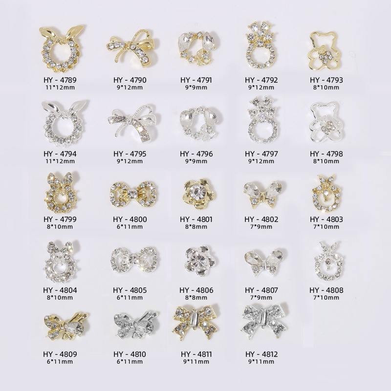 Phụ Kiện Trang Trí Móng Tay Nghệ Thuật Bằng Hợp Kim Hình Nơ Đính Đá Toàn Diện 3D Thời Trang Mới 2022