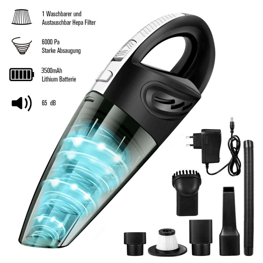 Máy hút bụi cầm tay R.6053 120W lực hút 6000mpa nhỏ gọn pin sạc tiện lợi