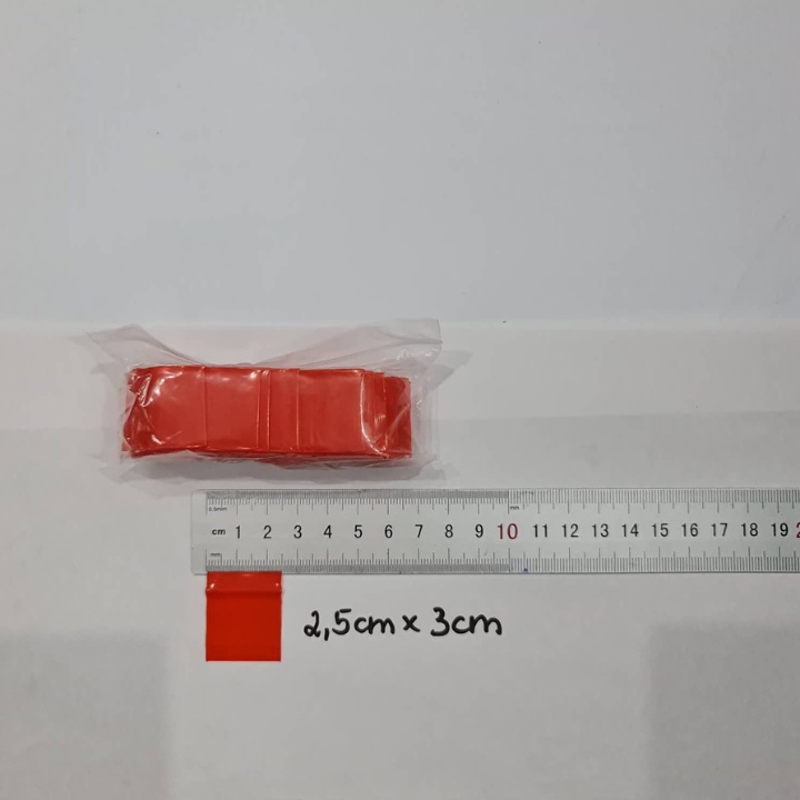 100 túi zip mini màu đỏ 2,5cm x 3cm loại dày, túi nilon miết mép ...