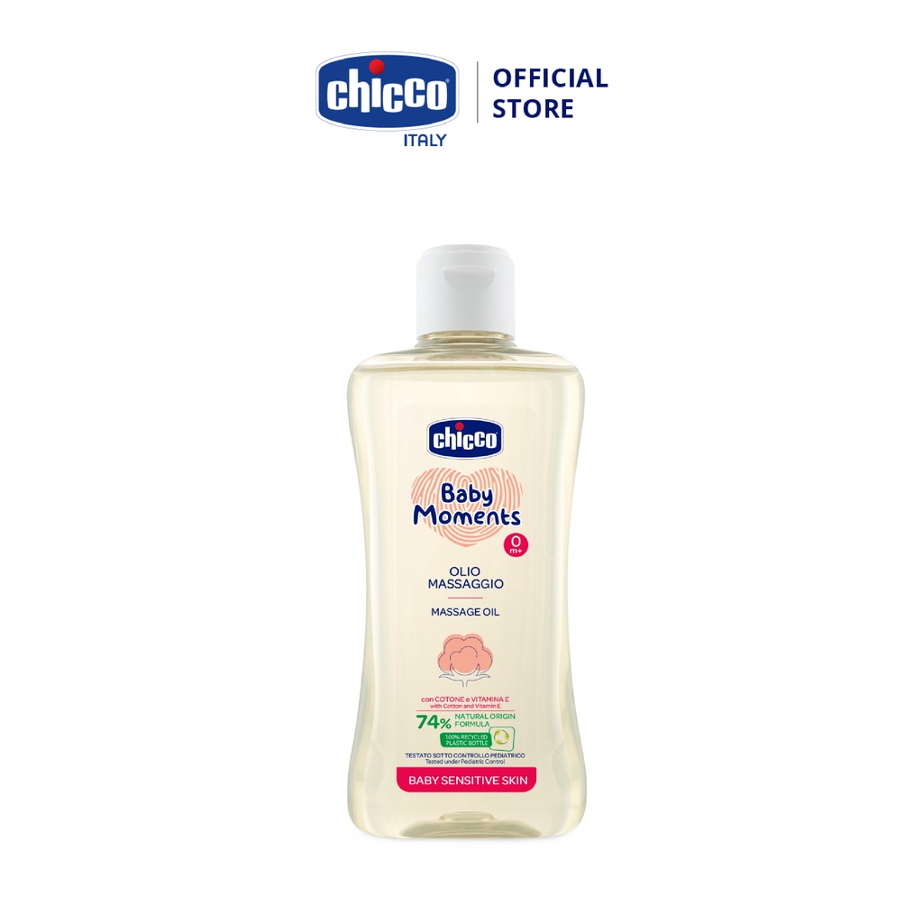 (Tặng túi đựng) Combo Chicco mềm mịn 5 (Sữa tắm gội Yến mạch 200ml & Dầu mát-xa Hạt Bông)