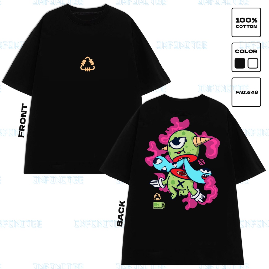 Áo thun INFINITEE Fni0648, Thun 100% Cotton - form rộng Unisex.