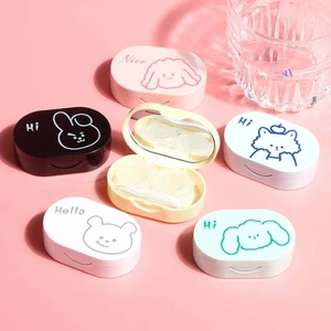 Khay gương hình hộp đơn giản Luna Eyes kèm dụng cụ đeo kính áp tròng